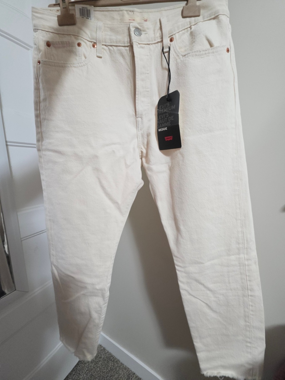 Levi's White Wedge Jeans Women's High Rise Straight Size 32